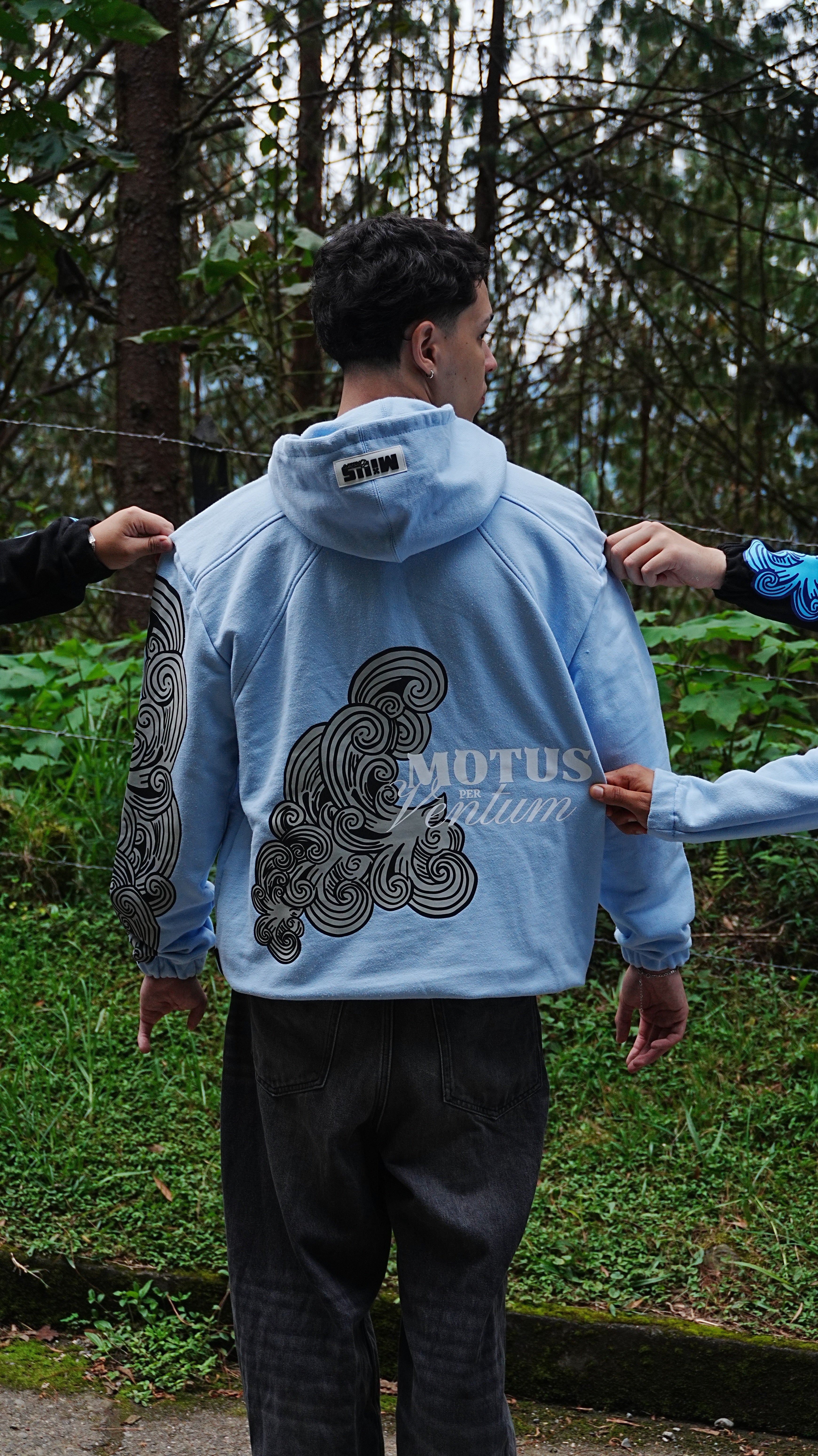 HOODIE MOTUS PER VENTUM - CELESTE