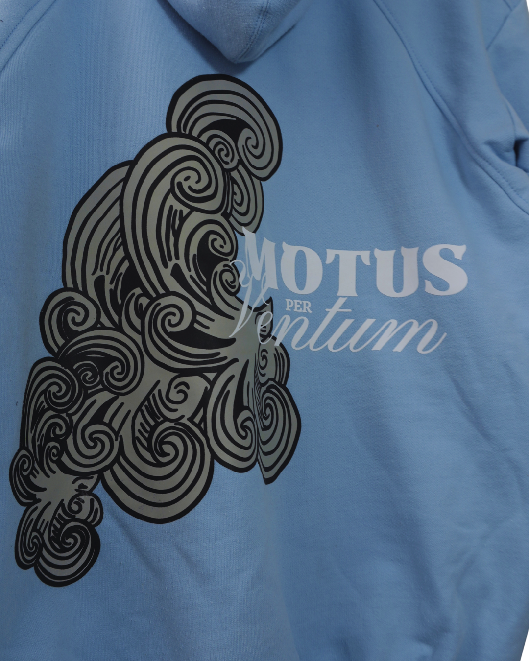 HOODIE MOTUS PER VENTUM - CELESTE